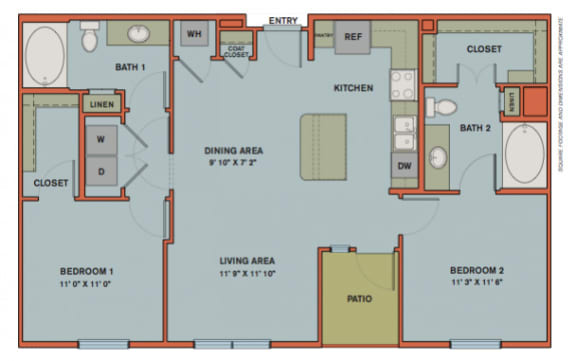 B2 Floorplan at The Can Plant Residences at Pearl