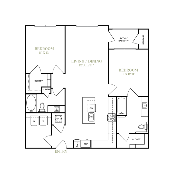 floor plan layout at the elm at river park apartments