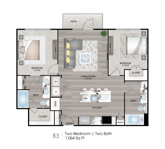 b3 floor plan layout of soneto on western apartments
