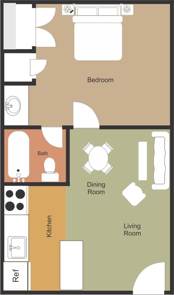  Floor Plan One Bedroom  S