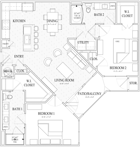 B2 Floor Plan at Dryden, Humble, TX, 77346
