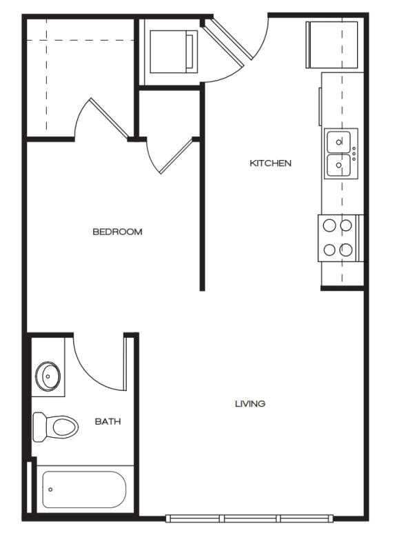 Floor Plan  at Lofts on Main Apartments, Texas, 78212