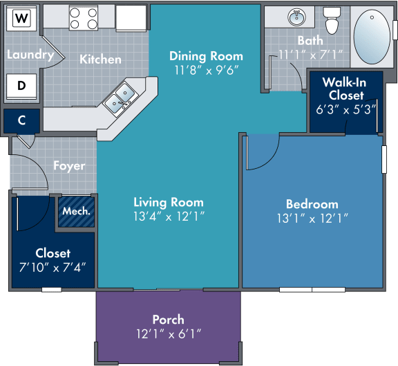 1 bedroom 1 bathroom floor plan A 1 bedroom 1 bathroom floor plan A
