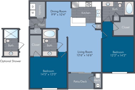 Orchard II Floor Plan at Abberly Square Apartment Homes, Waldorf, MD