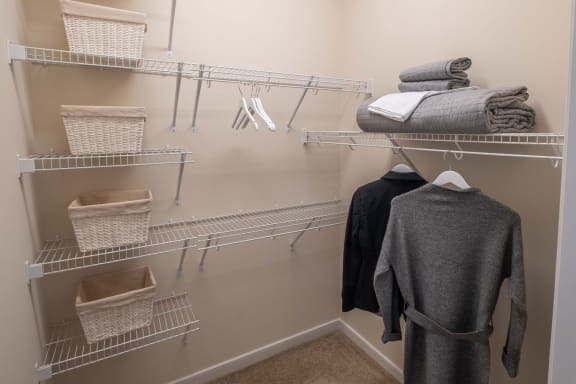 Walk-In Closets And Dressing Areas at Abberly CenterPointe Apartment Homes by HHHunt, Virginia, 23114