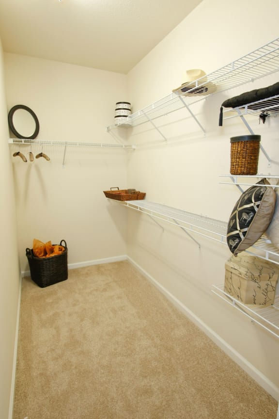 Large Closets at Abberly Place at White Oak Crossing Apartments, HHHunt Corporation, Garner