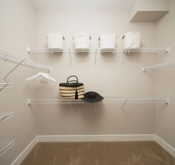 Built-In Shelving In Closet at Abberly Solaire Apartment Homes, North Carolina, 27529
