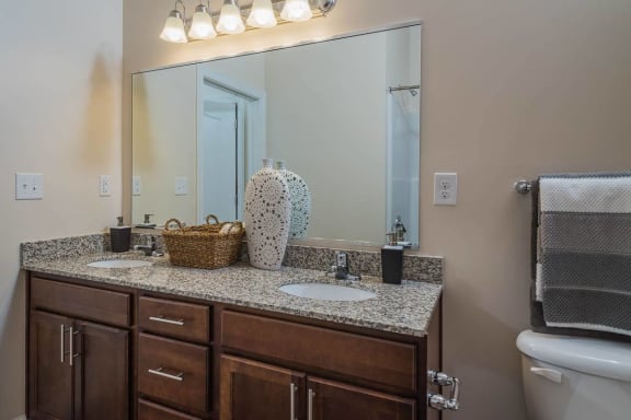 Well-lit Bathroom at Abberly Waterstone Apartment Homes by HHHunt, Stafford, VA, 22554