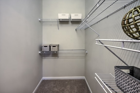Spacious walk in closets at Abberly Woods Apartment Homes by HHHunt, Charlotte North Carolina