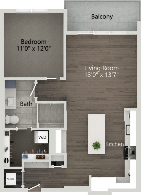 1 bed 1 bath floor plan 1 bed 1 bath floor plan at Abberly Skye Apartment Homes, Decatur