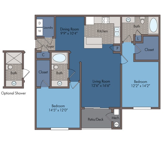 Floor Plan  Orchard I Floor Plan at Abberly Square Apartment Homes, Maryland