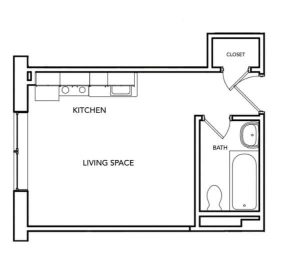 Floor Plan  Congress 256 Floor Plan with 256 Sq. Ft. at 275 on the Park, St. Louis