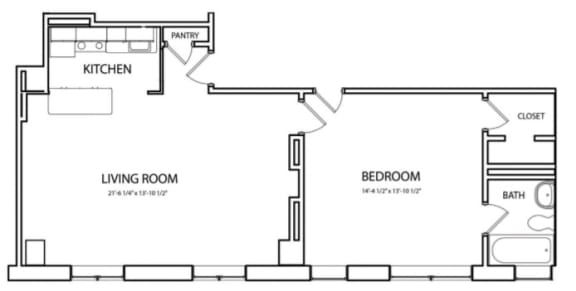 Floor Plan  1 Bed/1 Bath