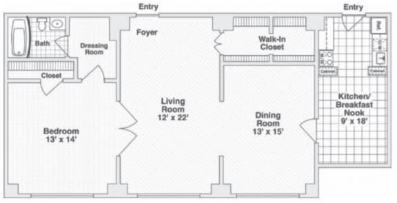Westmoreland 1020 Floor Plan Westmoreland 1020 Floor Plan with 1020 Sq. Ft. at 275 on the Park, St. Louis