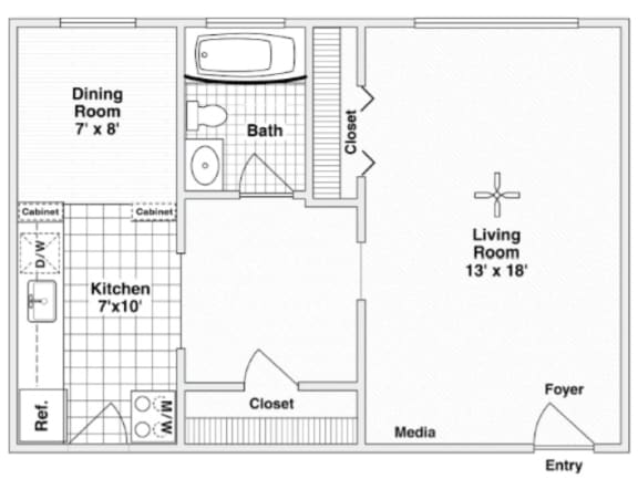 Westmoreland 600 3-9 Floor Plan Westmoreland 600 3-9 Floor Plan with 600 Sq. Ft. at 275 on the Park, St. Louis, 63108