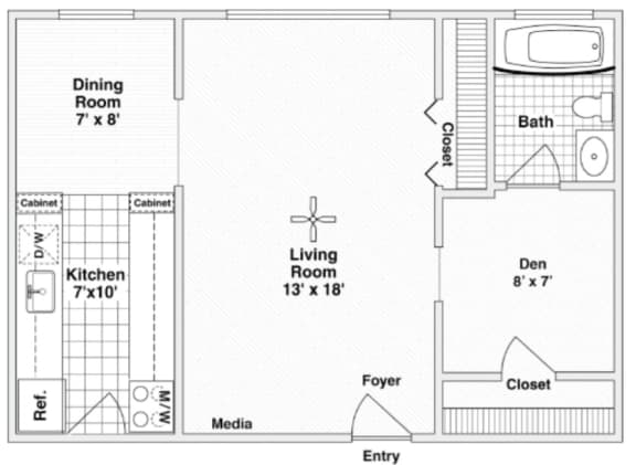 Westmoreland 600 Floor Plan Westmoreland 600 Floor Plan with 600 Sq. Ft. at 275 on the Park, Missouri