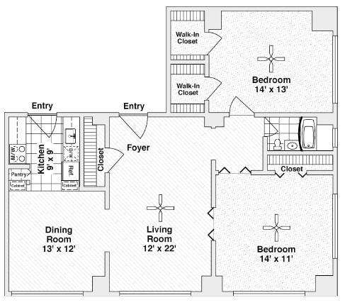 Floor Plan  Westmoreland 1015 Floor Plan with 1015 Sq. Ft. at 275 on the Park, Missouri
