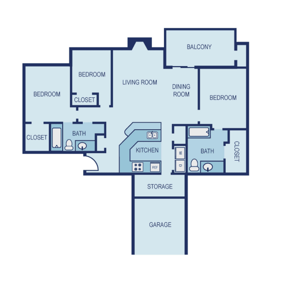C1 Floor Plan at The Jax Apartments, San Antonio, 78230