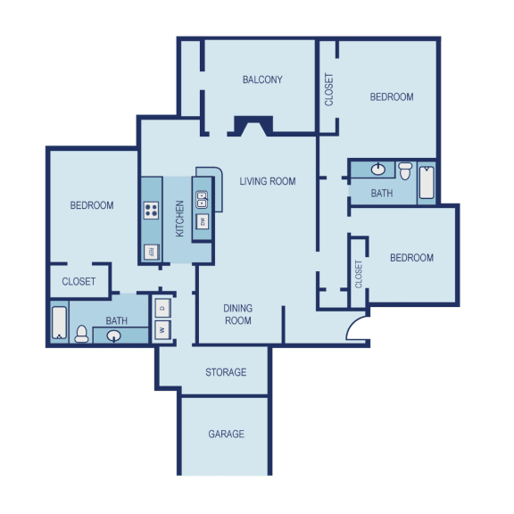 C2 Floor Plan at The Jax Apartments, San Antonio, Texas