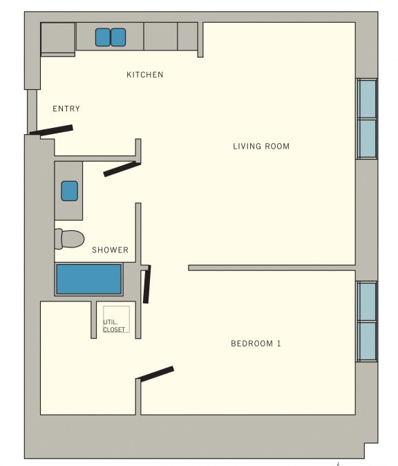 A4 Floor Plan A4 Floor Plan at Aviator at Brooks Apartments, Clear Property Management, San Antonio, Texas