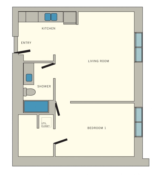 A6 Floor Plan A6 Floor Plan at Aviator at Brooks Apartments, Clear Property Management, Texas