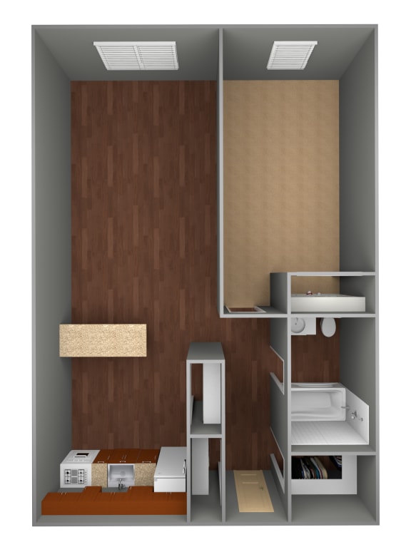 Floor Plan  1 Bedroom at Prospect East Apartments, Milwaukee