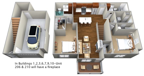 Floor Plan  2 bedroom (1188 sf)