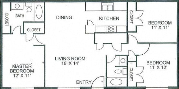 Floor Plan  Pinon Trails Apartments mustang floor plan at Cantera Apartments, Texas, 79935
