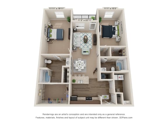Floor Plan 2x2B at Ardmore at the Trail in 28079