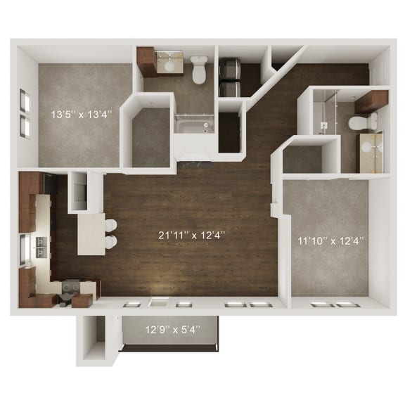 Floor Plan  One and Two Bedroom Apartment Homes available at Whispering Hills located at 2510 N. 109th Plaza Omaha, NE 68164