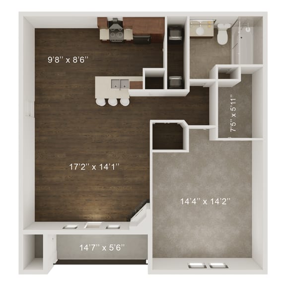 One and Two Bedroom Apartment Homes available at Whispering Hills located at 2510 N. 109th Plaza Omaha, NE 68164