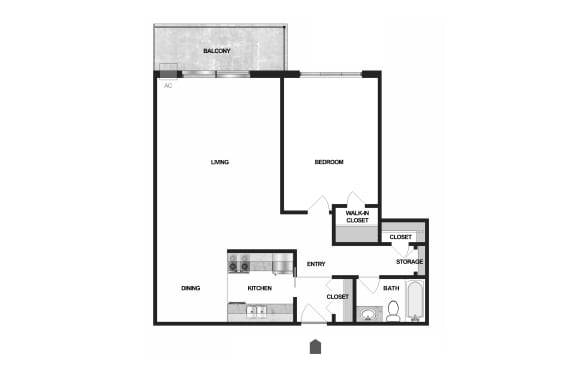 Floor Plan  Villages on McKnight Apartments in North St. Paul 1 Bedroom 1 Bath