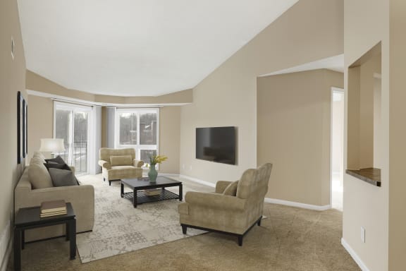 Living Room at The Riverwood, Lilydale, MN, 55118