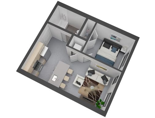 Armatage floor plan 490 Sq.Ft. at The Whit, Minnesota, 55404