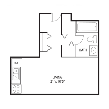 Floor Plan  Studio Apartment Axon Green