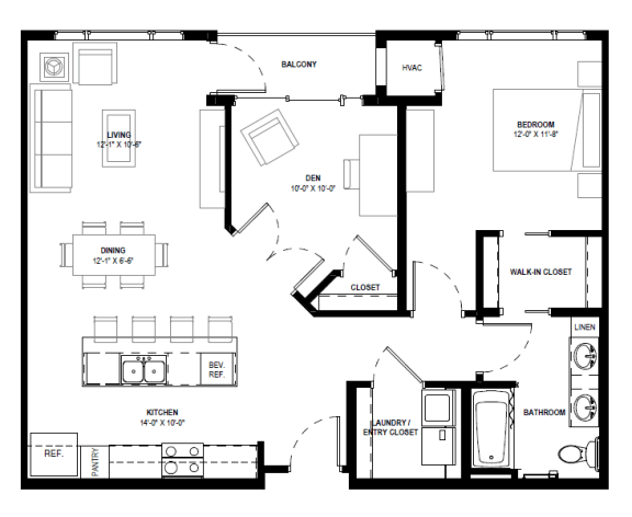 Canvas Floor Plan 960 Sq.Ft. at Galante at Parkside, Apple Valley, Minnesota