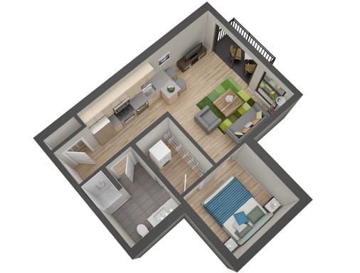 Kenny Floor plan Kenny Floor plan 553 Sq.Ft. at The Whit, Minneapolis