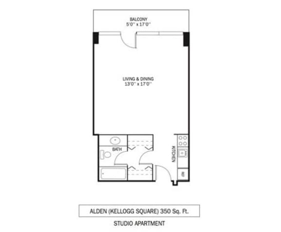 Kellogg Square Alden Floor Plan Kellogg Square Apartments in St. Paul, MN Studio Apartment