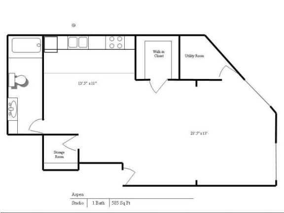 Floor Plan  Cedars Lakeside Apartments in Little Canada, MN Studio Apartment