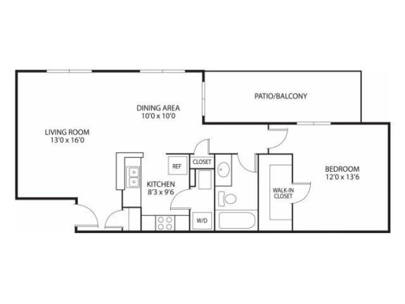 Floor Plan  Mallard Ridge Apartments in Maple Grove, MN 1 Bedroom 1 Bathroom