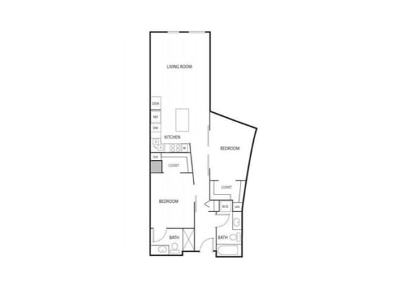 Floor Plan  Lowertown Lofts in St. Paul, MN 2 Bedroom 2 Bath Apartment