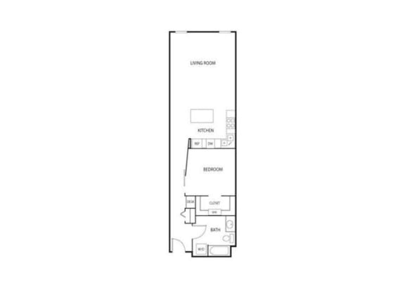 Floor Plan  Lowertown Lofts in St. Paul, MN 1 Bedroom 1 Bath Apartment