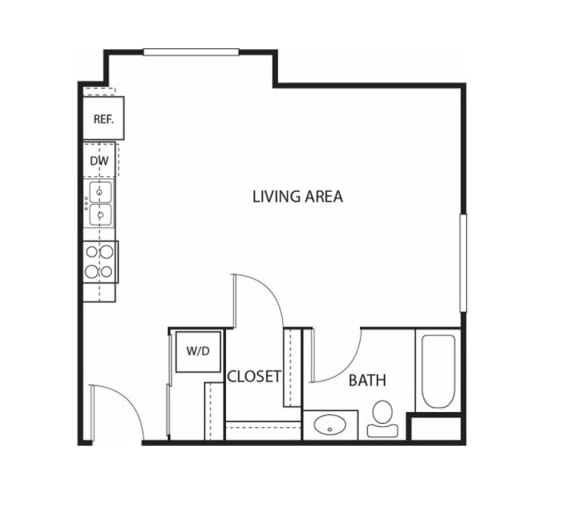 Floor Plan  Beach South at the Lake Apartments in Robbinsdale, MN Studio