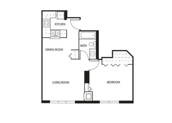 Galtier Towers Renville Floor Plan Galtier Towers Apartments in Lowertown, St. Paul, MN 1 Bedroom 1 Bath Apartment
