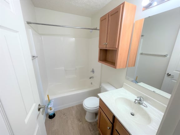 White bathroom at Hawthorne Properties, Lafayette, IN