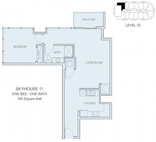 1 BEDROOM A7 Floor Plan at The M by RADIUS, Atlanta, 30309