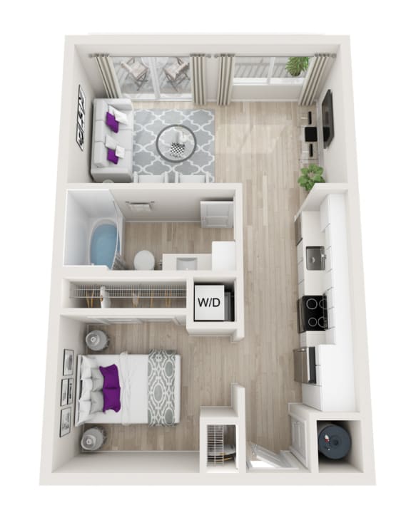 Studio 1 bath BEMUSE Floor Plan Studio 1 bath BEMUSE Floor Plan at Altis Little Havana, Miami, FL