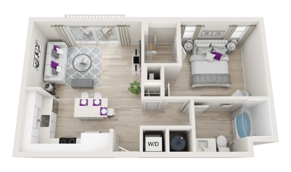 1 bed 1 bath EUPHORIA Floor Plan at Altis Little Havana, Miami, FL, 33135