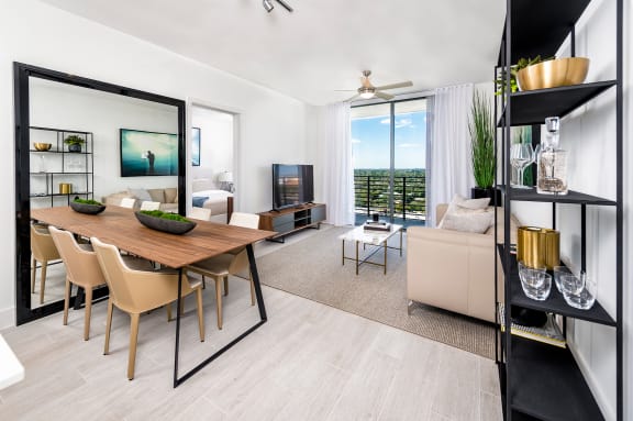 Dining Area With Living Room at Regatta at New River, Fort Lauderdale, Florida