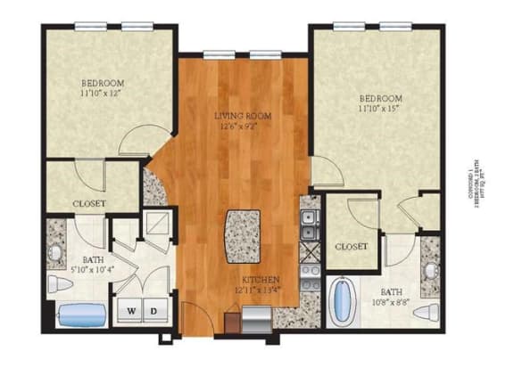 Floor Plan  2 Bedroom 2 Bath